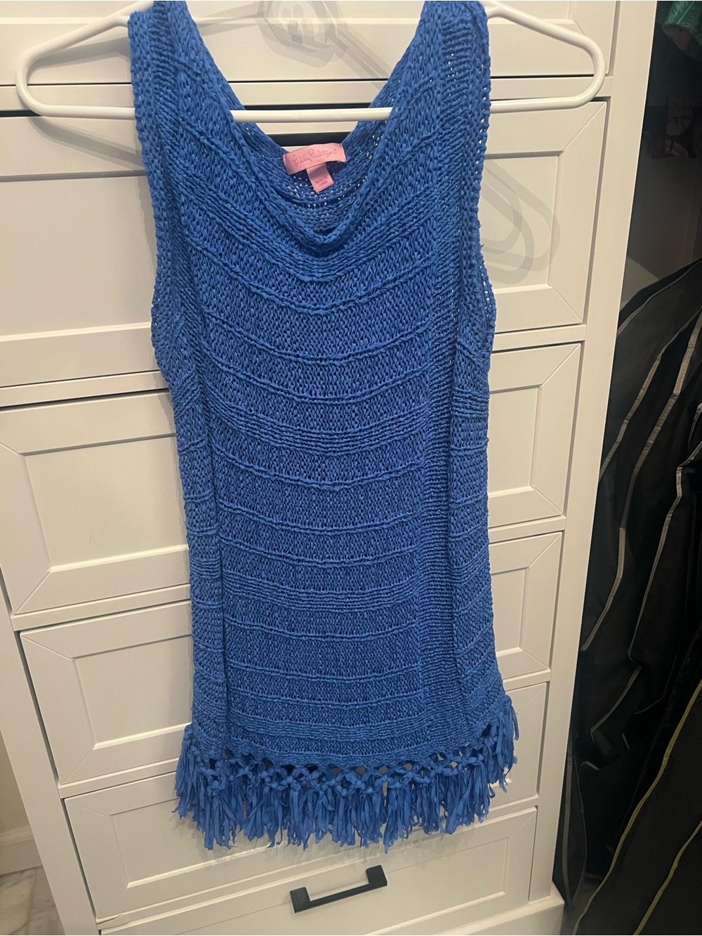 Lilly Pulitzer Royal Blue Knit Fringe Tank